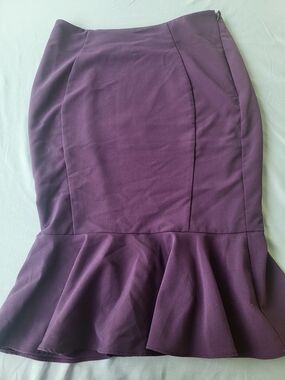 Women's Purple Peplum Pencil Skirt